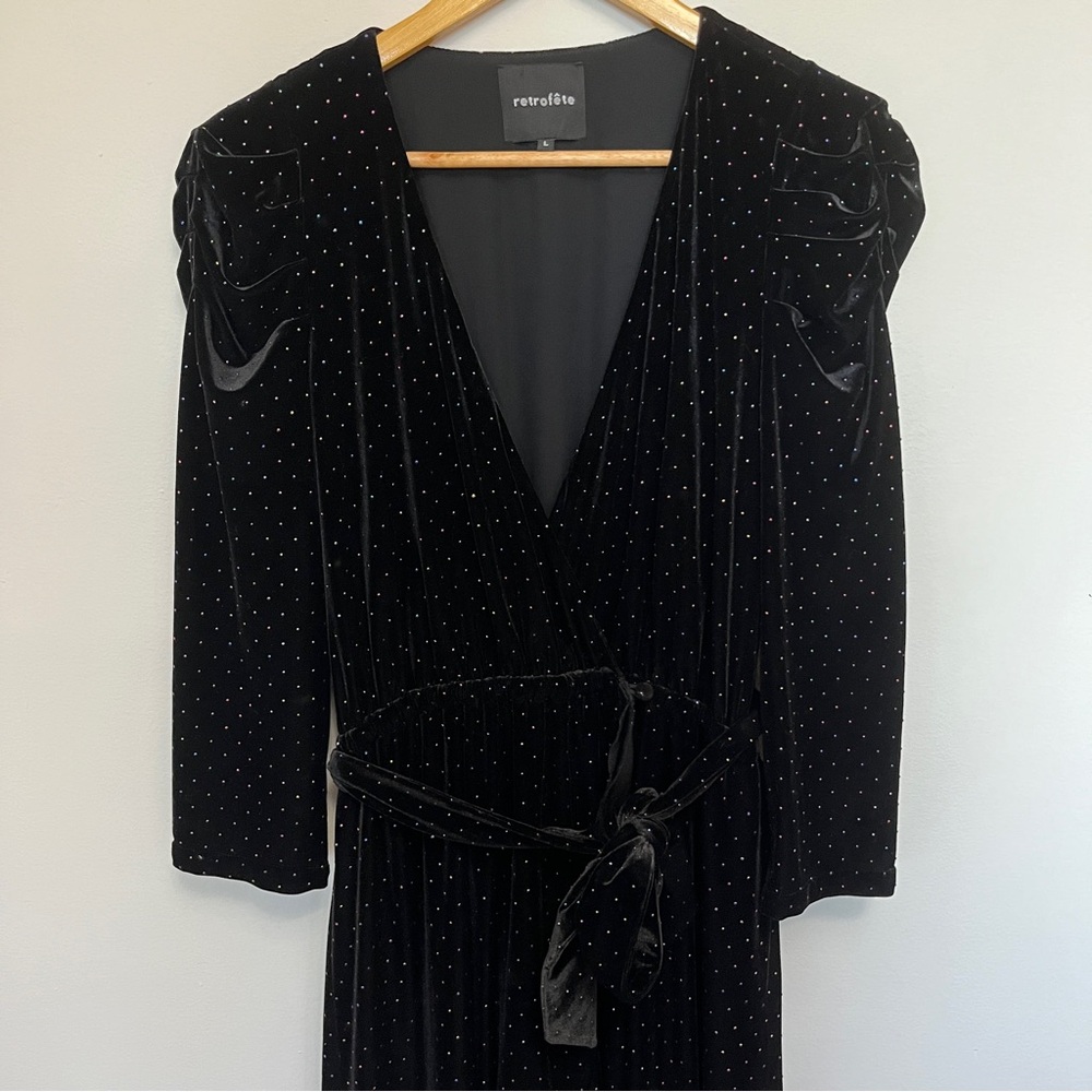 Retrofete Black Maxi Dress with Silver Accents - Picture 6 of 8